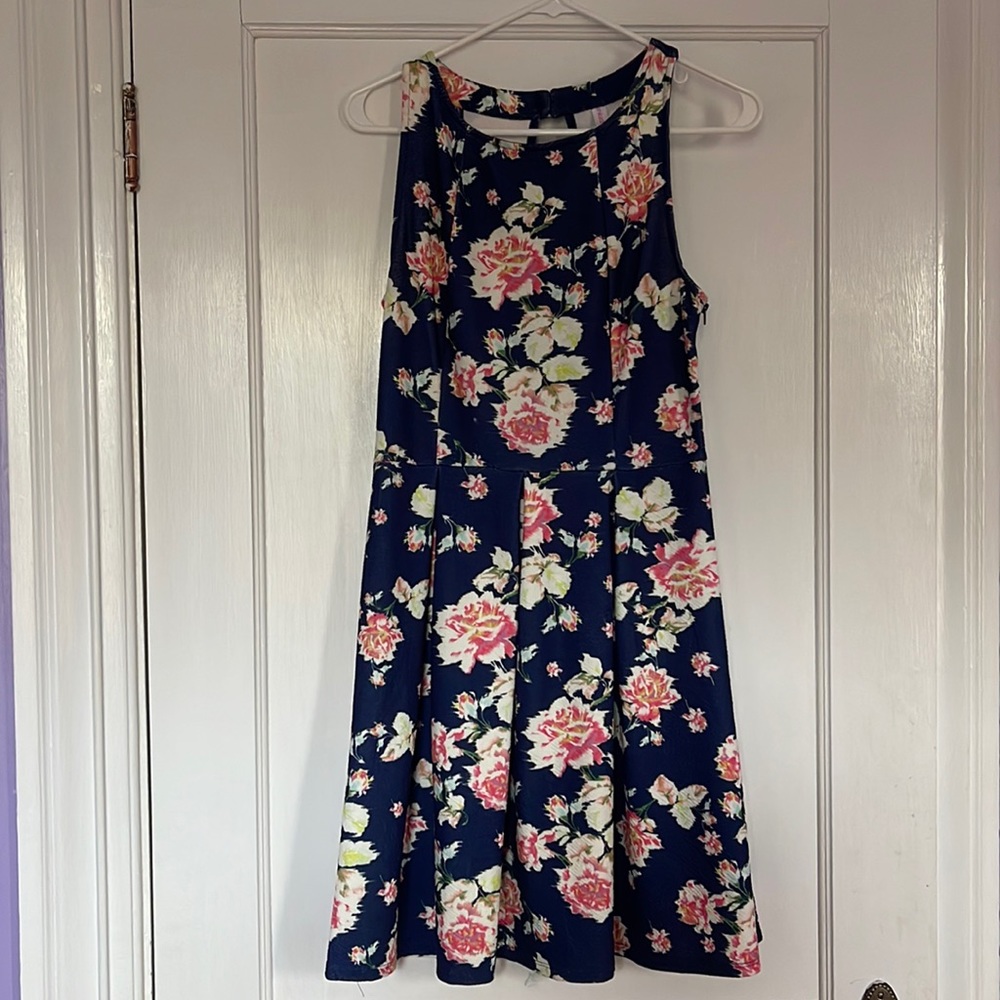 Xhilaration Blue Fit & Flare Sleeveless Dress XS